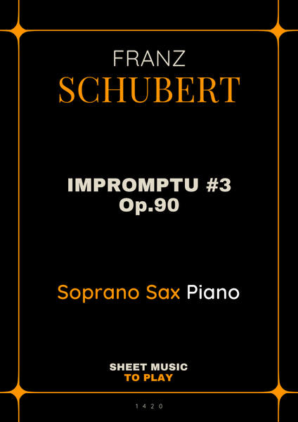 Impromptu No.3, Op.90 - Soprano Sax and Piano (Full Score and Parts) image number null