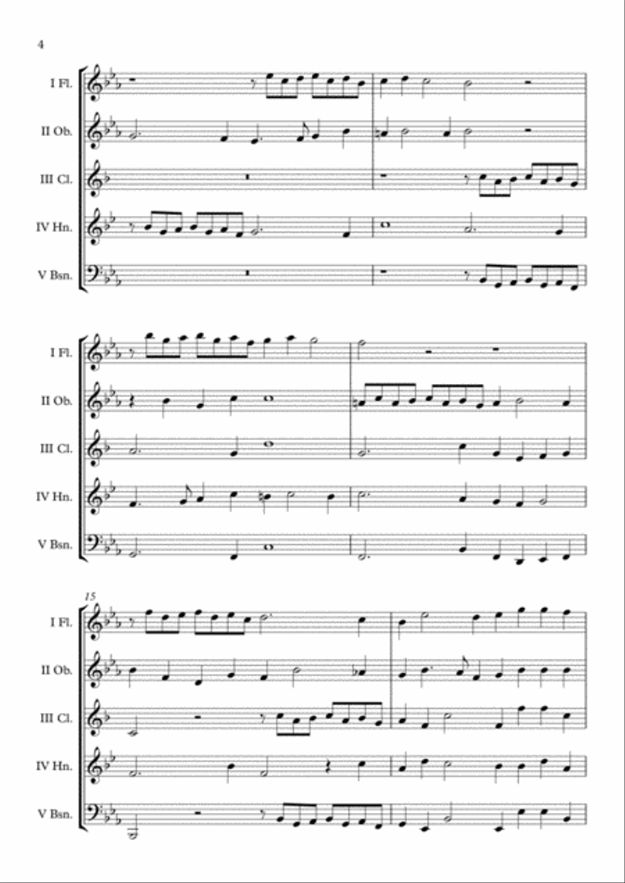 Canzon II a 4 Ch.187 (Giovanni Gabrieli) Wind Quintet arr. Adrian Wagner Woodwind Quintet scores gallery preview page 4