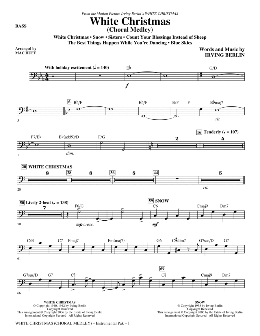 White Christmas (Choral Medley) - Bass Choir scores gallery preview page 1