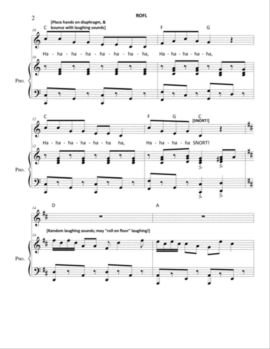 ROFL (Roll On Floor Laughing) Unison Choir scores gallery preview page 2