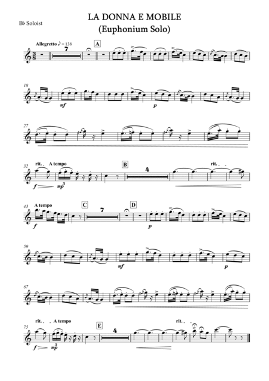 La Donna_Euphonium Solo_Brass Sextet Brass Ensemble scores gallery preview page 4