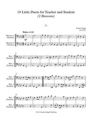 10 Little Duets for Teacher and Student (2 Bassoons)