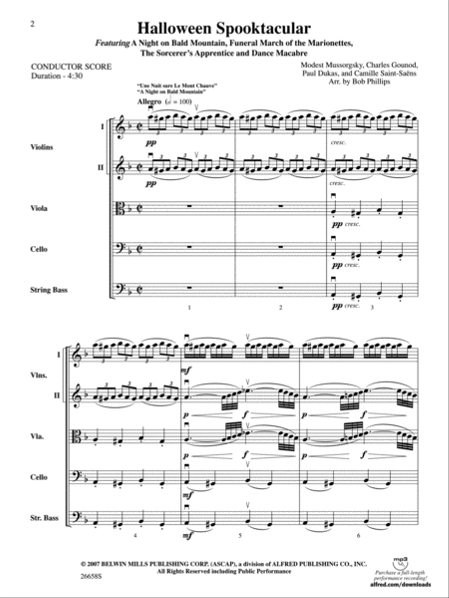 Halloween Spooktacular String Orchestra scores gallery preview page 2
