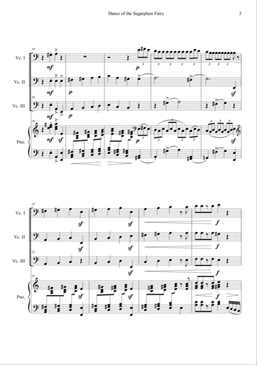 Nutcracker Op.71a - Dance Of The Sugarplum Fairy Piano Quartet scores gallery preview page 3