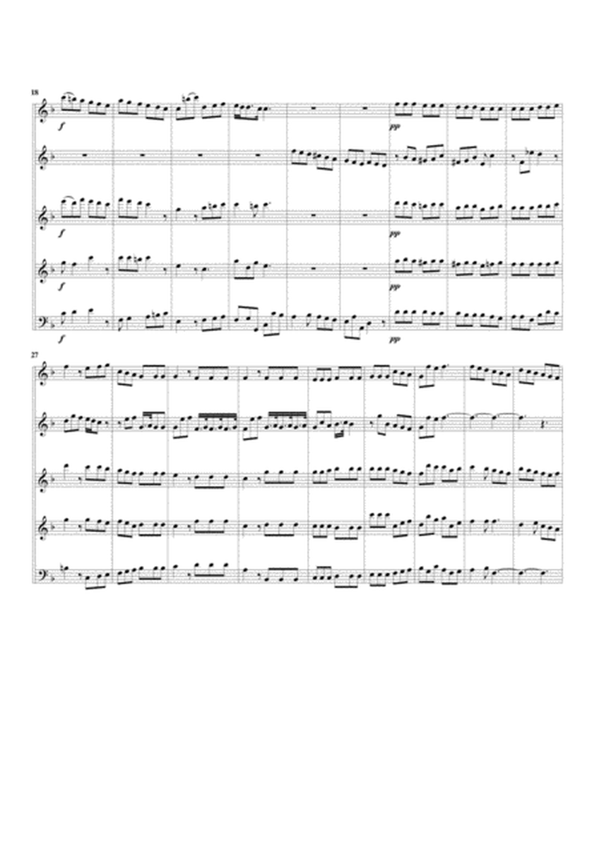 Mi lusinga il dolce affetto (from the opera Alcina) (arrangement for 5 recorders)