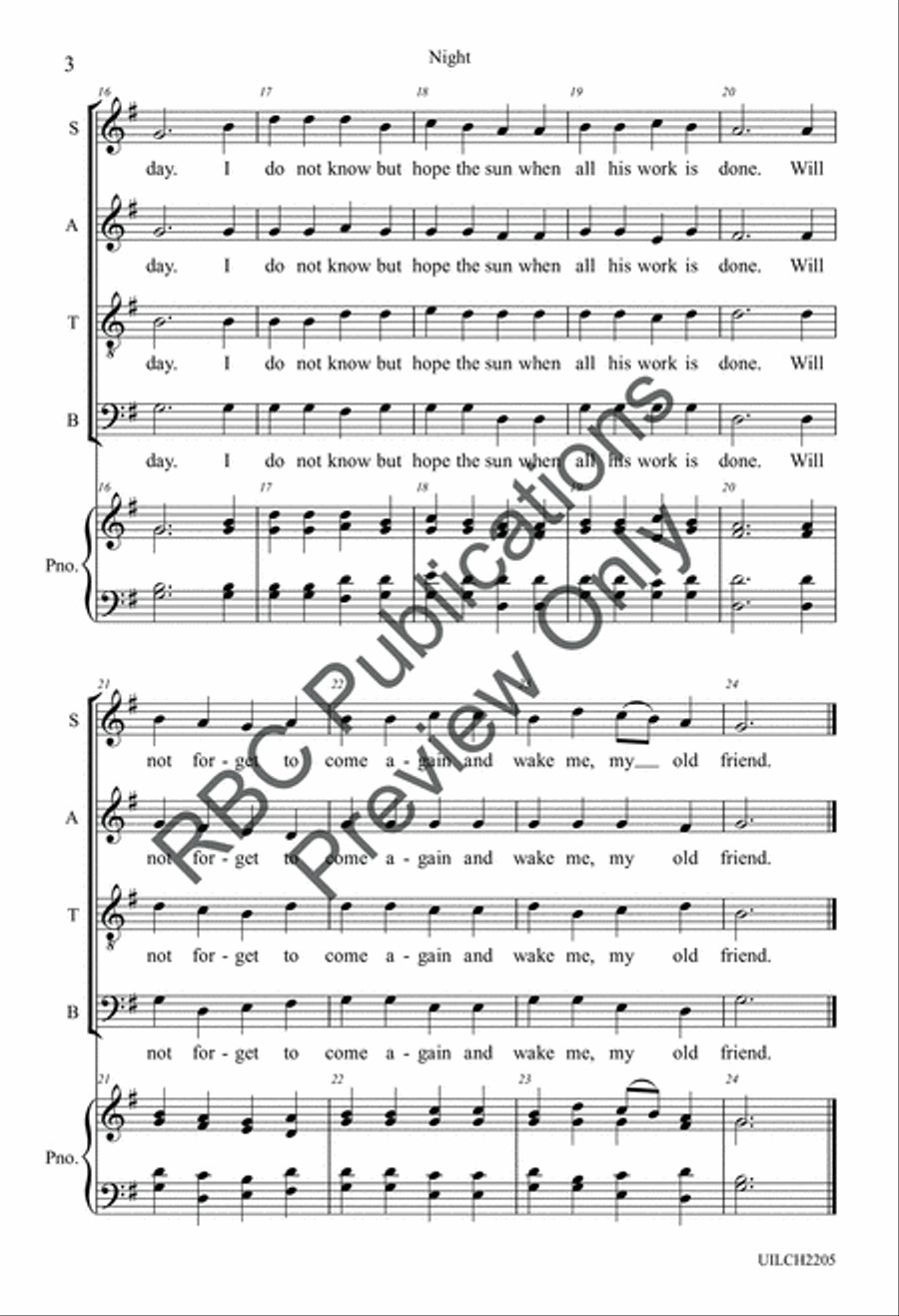 Night Night 4-Part scores gallery preview page 5