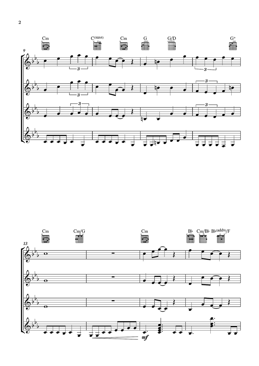 Theme From Spider Man Guitar Ensemble scores gallery preview page 2