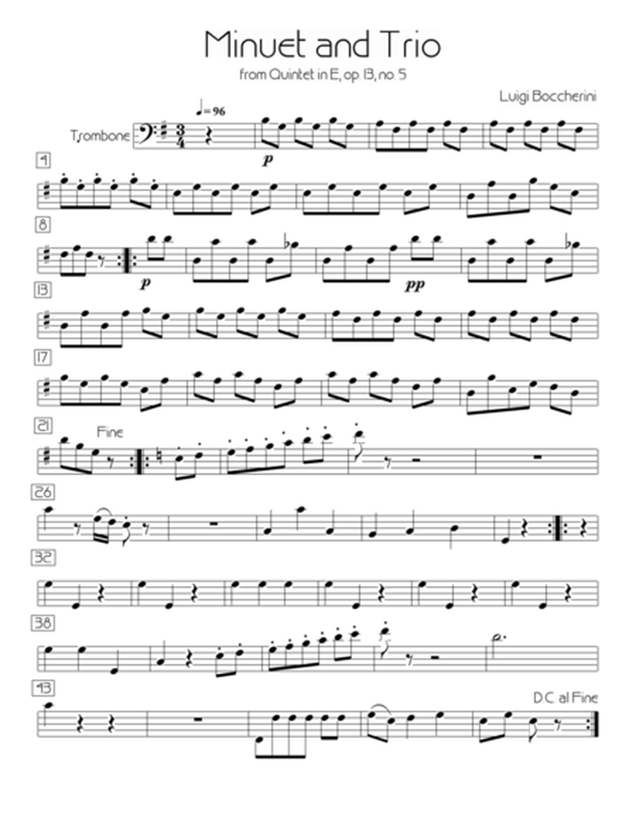 Minuet and Trio - L. Boccherini (for Brass Quintet/Trombone) image number null