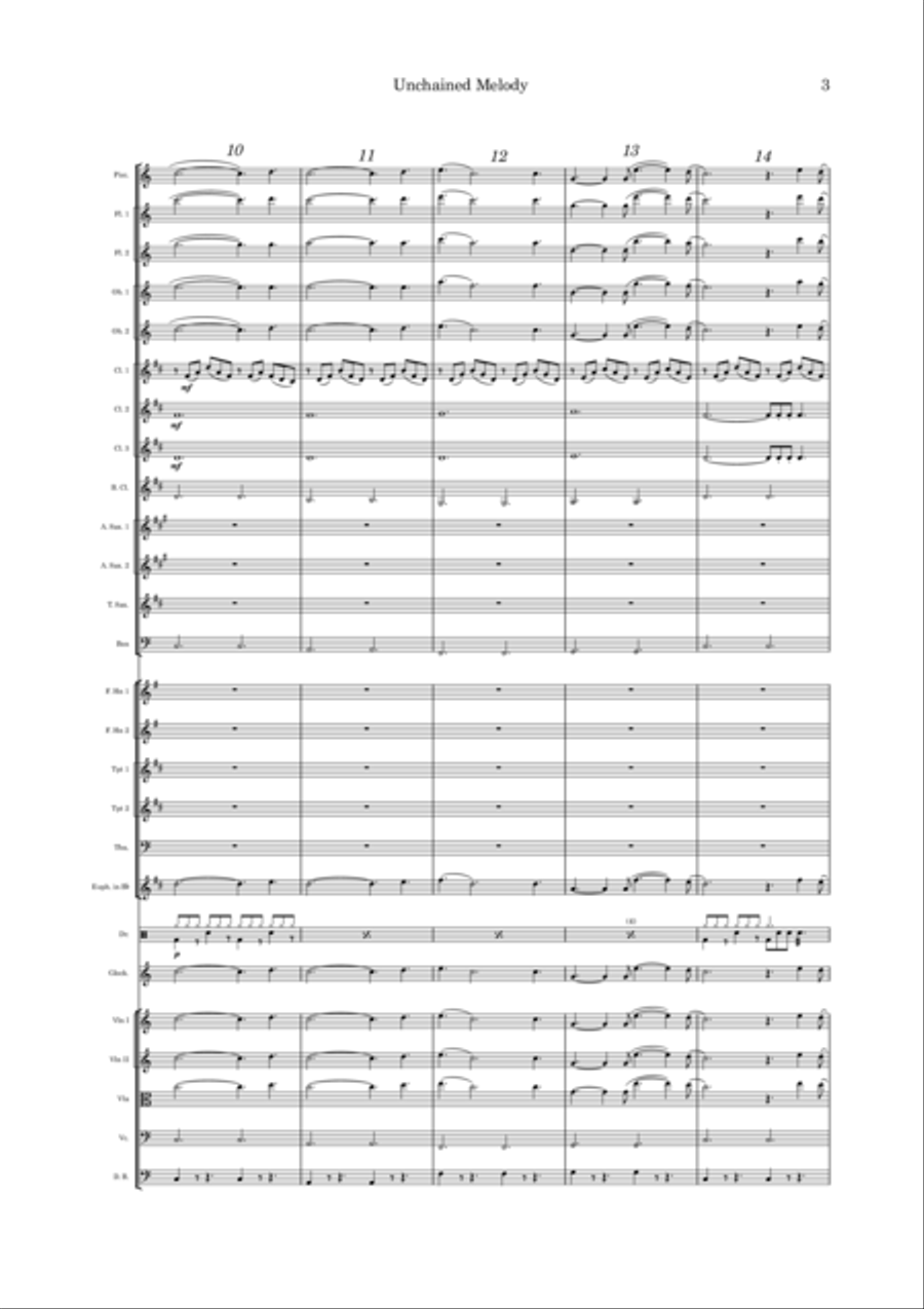 Unchained Melody Full Orchestra scores gallery preview page 3