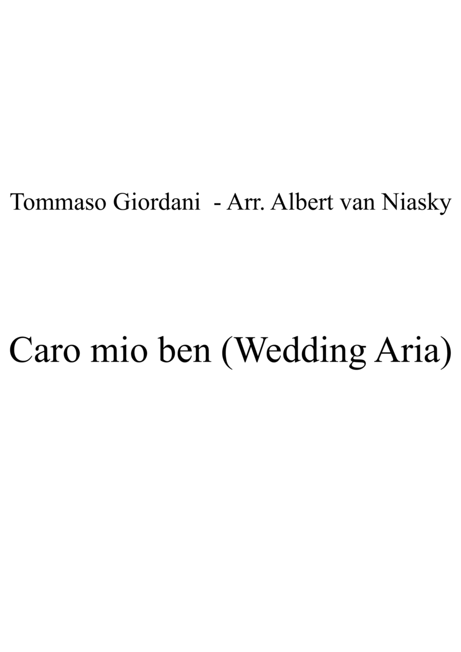 Tommaso Giordani _ Caro mio ben (Wedding Aria) major key (or relative minor key) Piano Method scores gallery preview page 1
