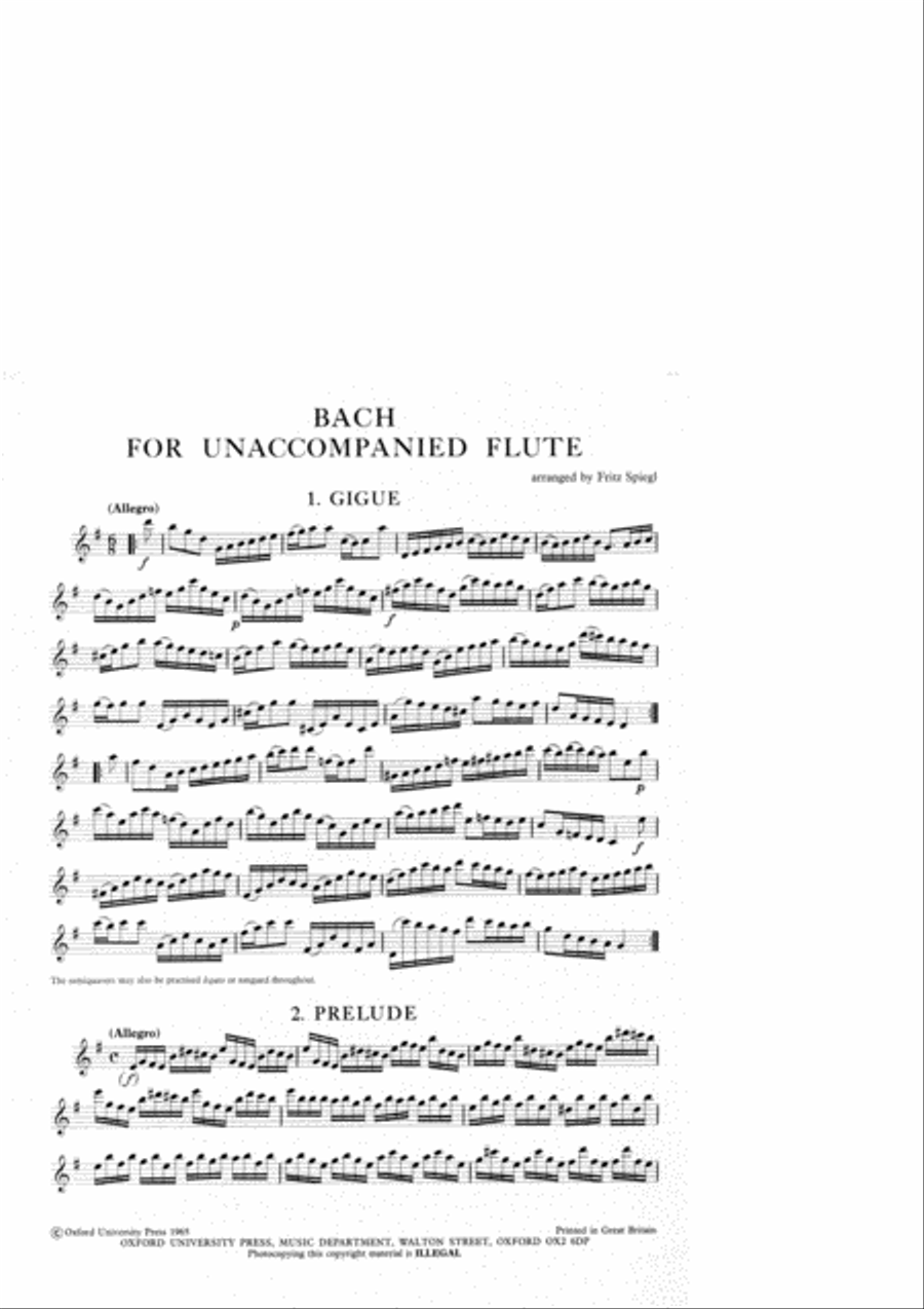 Bach for Unaccompanied Flute