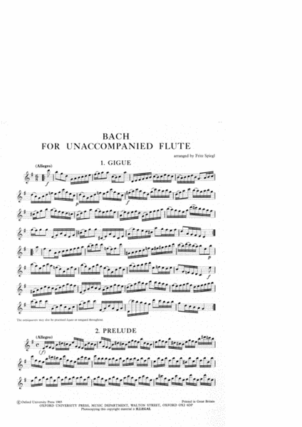 Bach for Unaccompanied Flute