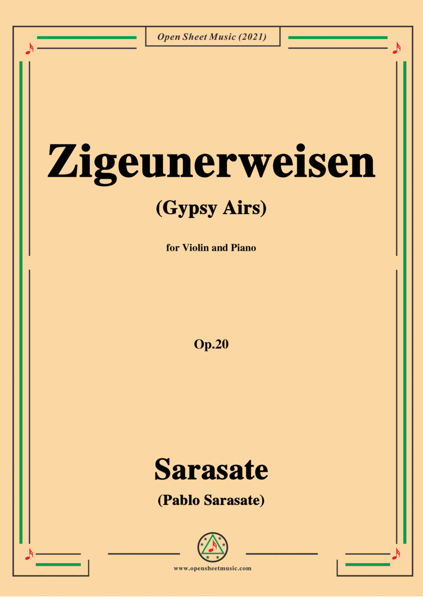 Sarasate-Zigeunerweisen(Gypsy Airs),Op.20,for Violin and Piano