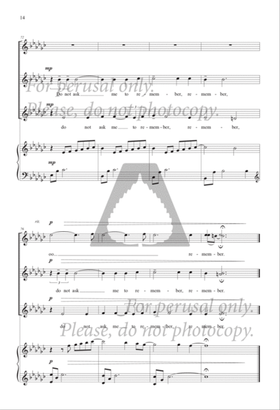 Do Not Ask Me to Remember SSA - Sheet Music page 13