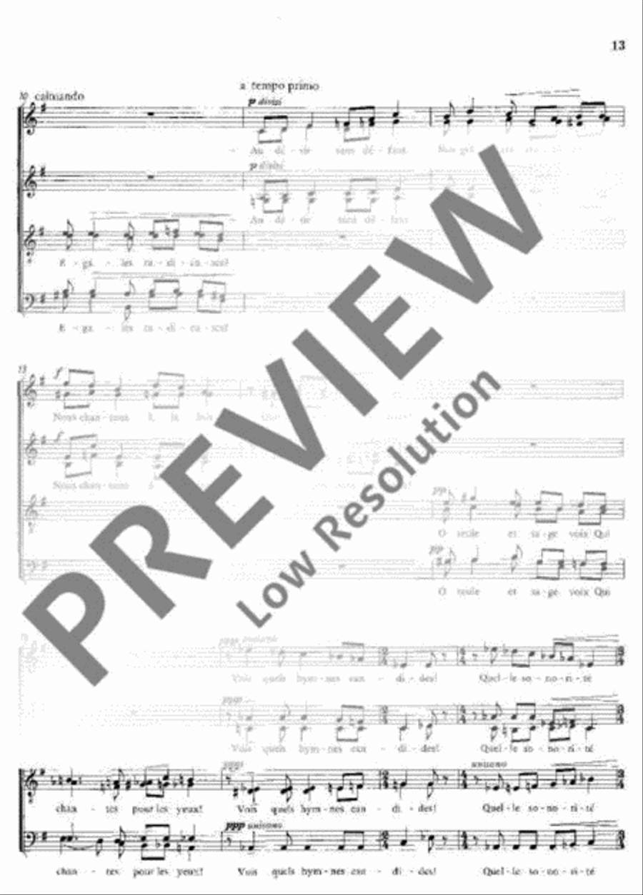 Trois Poèmes de Paul Valéry SSAATTBB scores gallery preview page 14