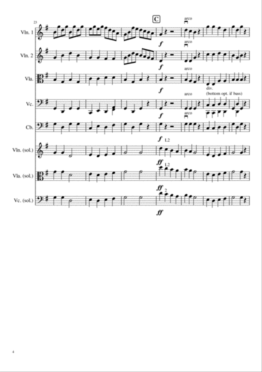 Good King Wenceslas - for Beginners and Junior String Ensemble Cello scores gallery preview page 4