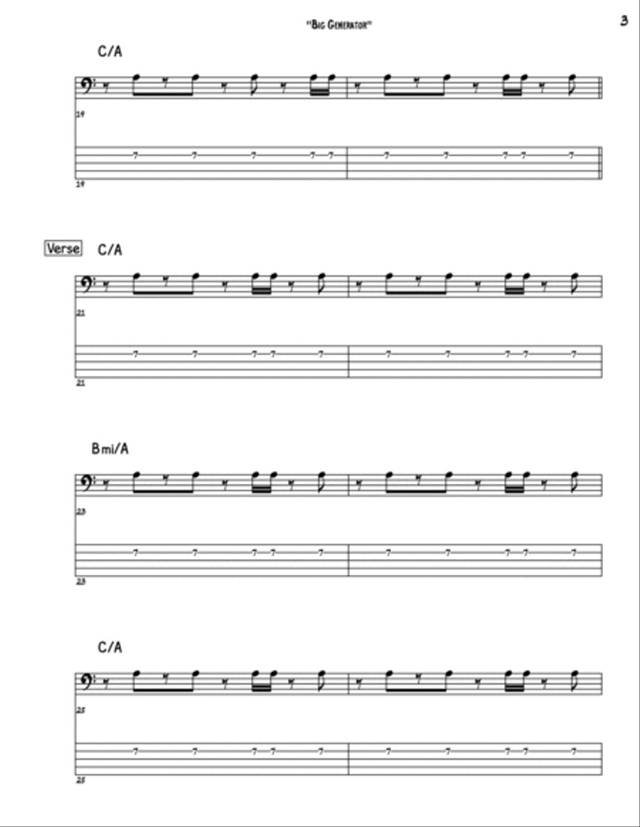 Big Generator Bass Guitar scores gallery preview page 3