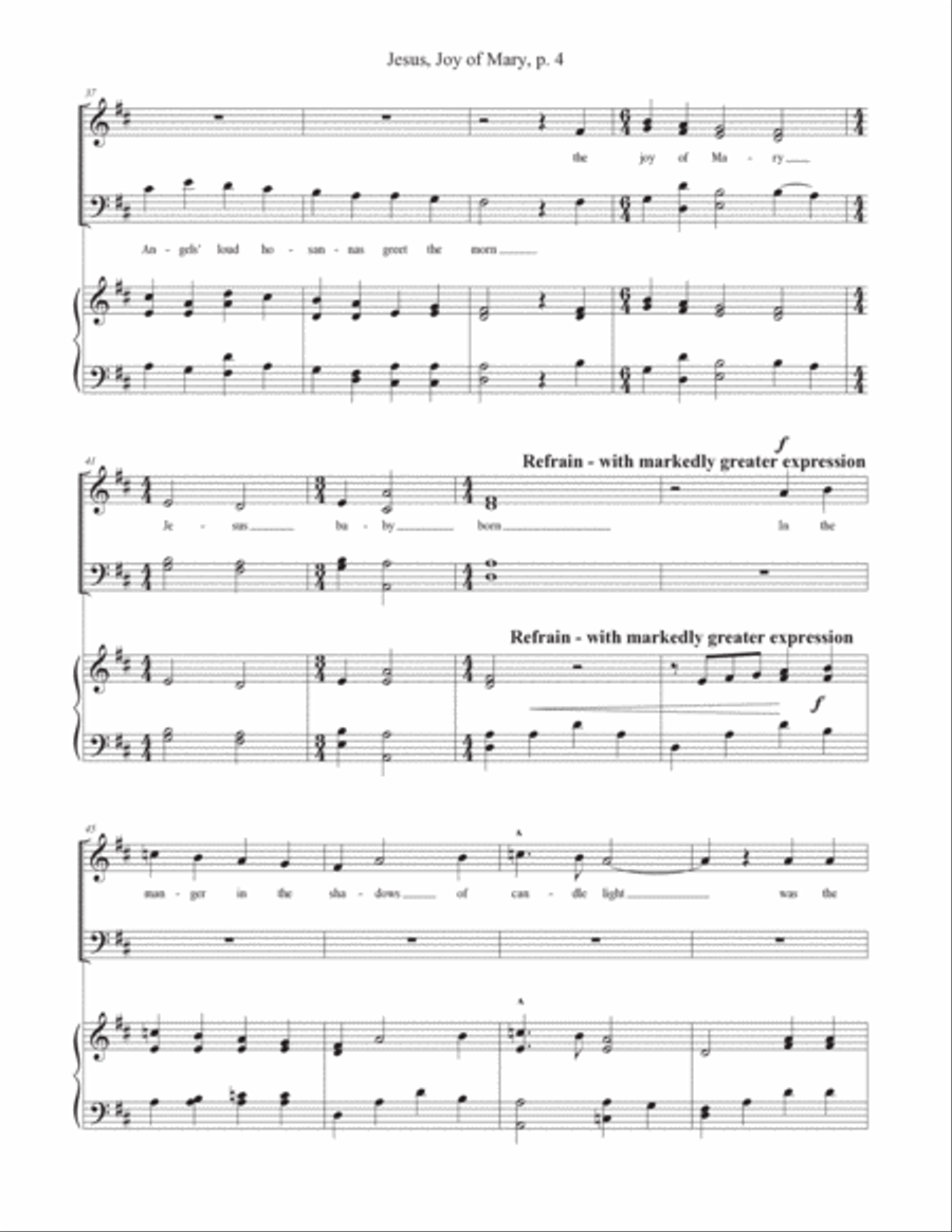 Jesus, Joy of Mary 4-Part scores gallery preview page 4