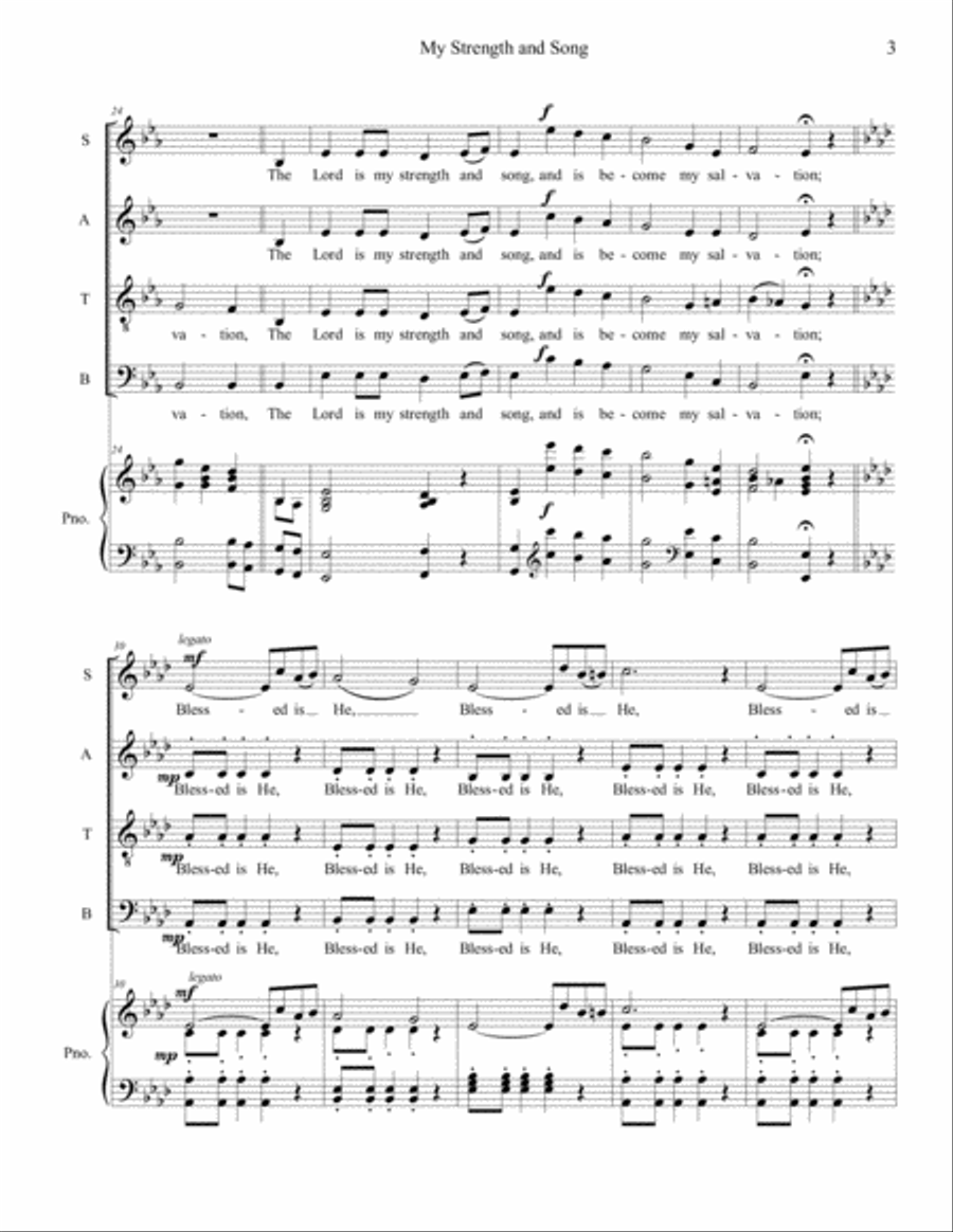 My Strength And Song 4-Part scores gallery preview page 3