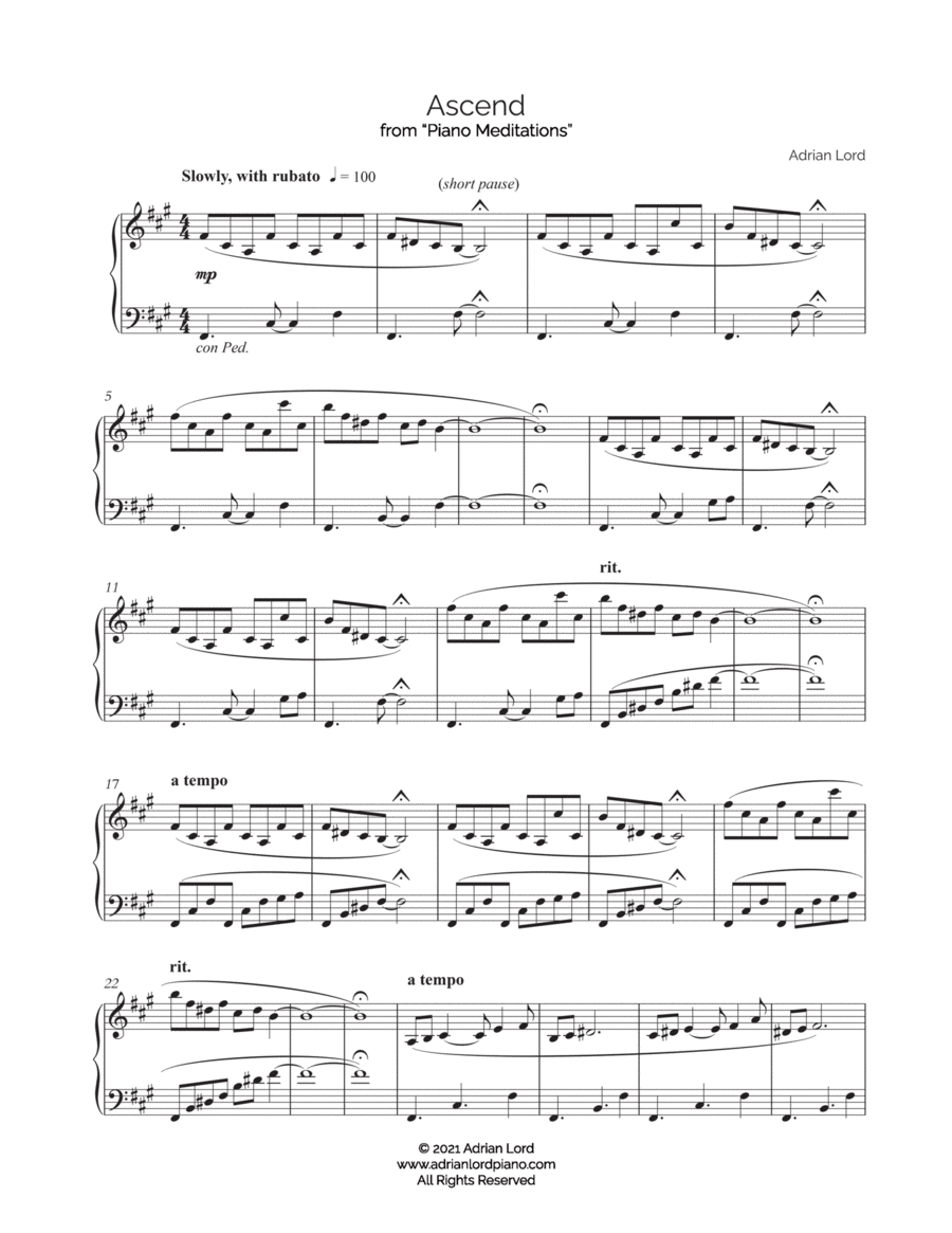 Ascend Piano Solo scores gallery preview page 1