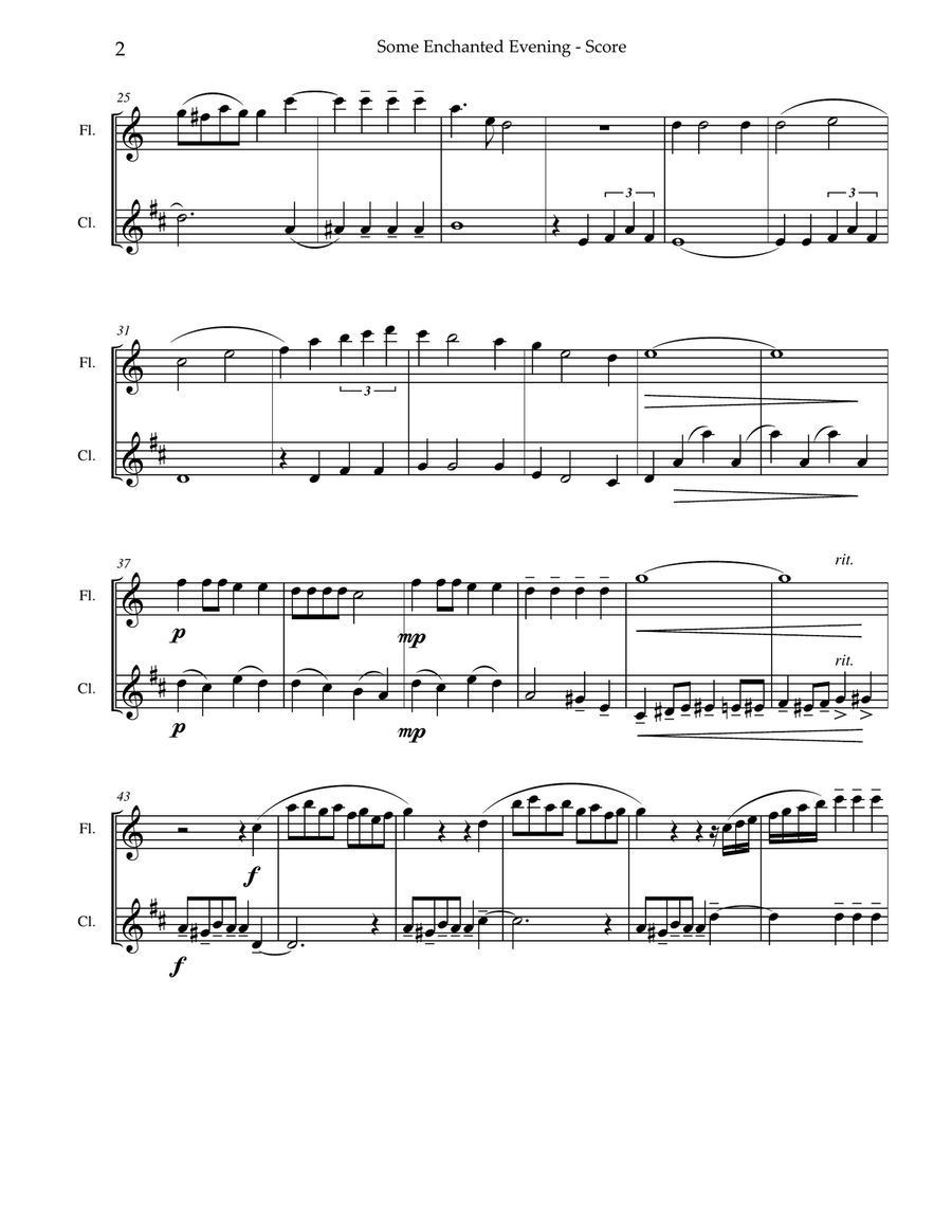 Some Enchanted Evening Woodwind Duet scores gallery preview page 3