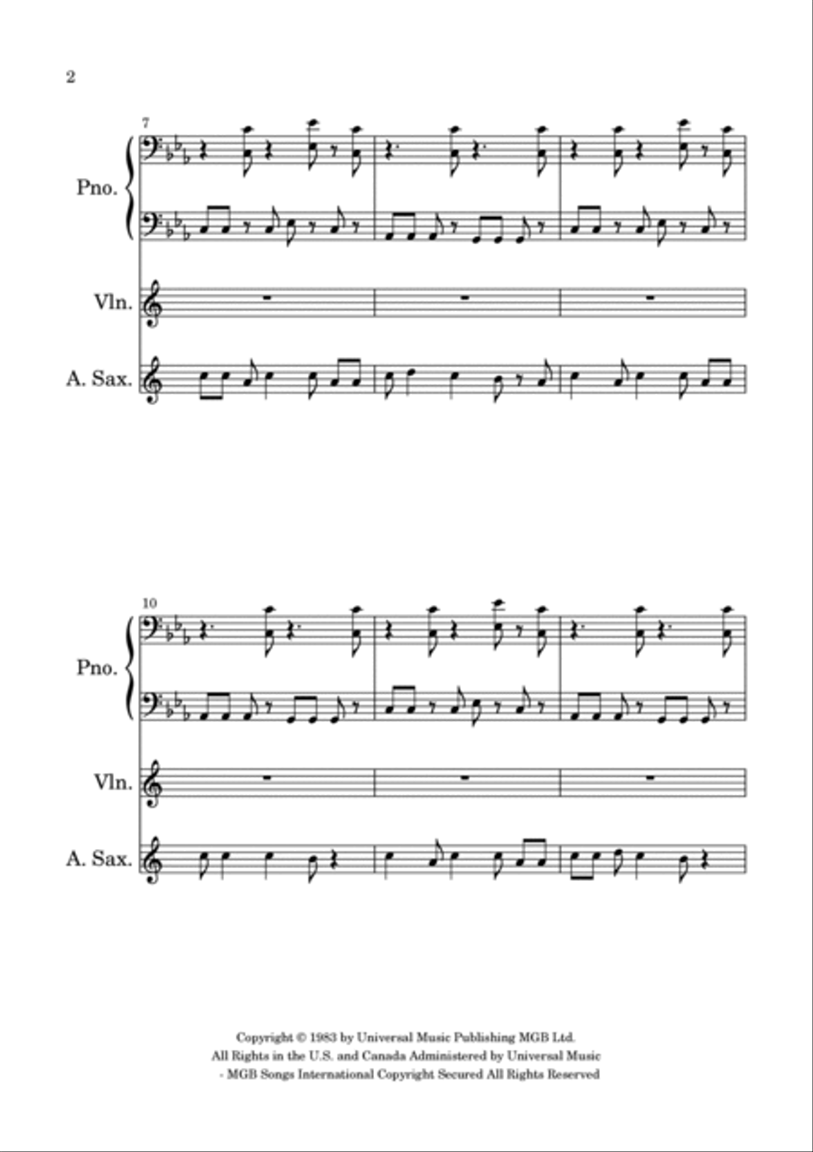 Sweet Dreams (are Made Of This) Alto Saxophone scores gallery preview page 2