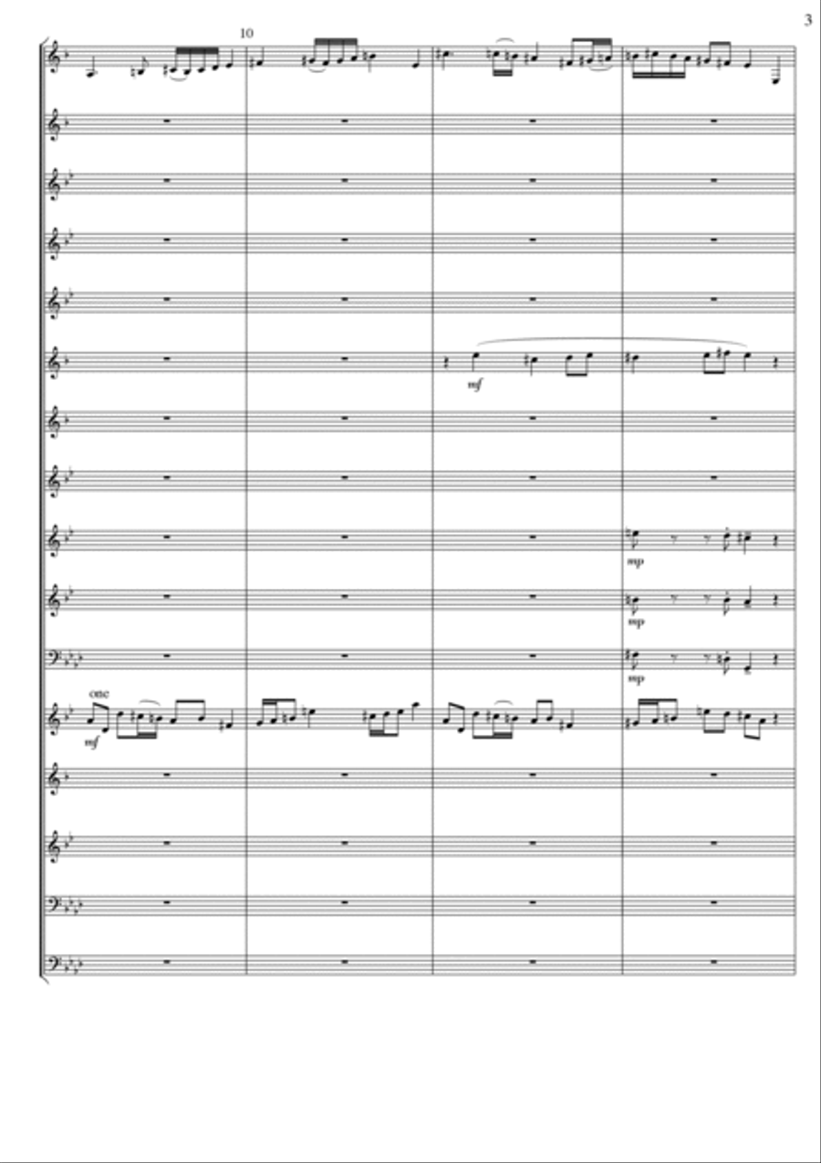 Scherzo for Tuba (Eb Bass) and Brass Band - Tembo by David Catherwood Brass Band scores gallery preview page 6