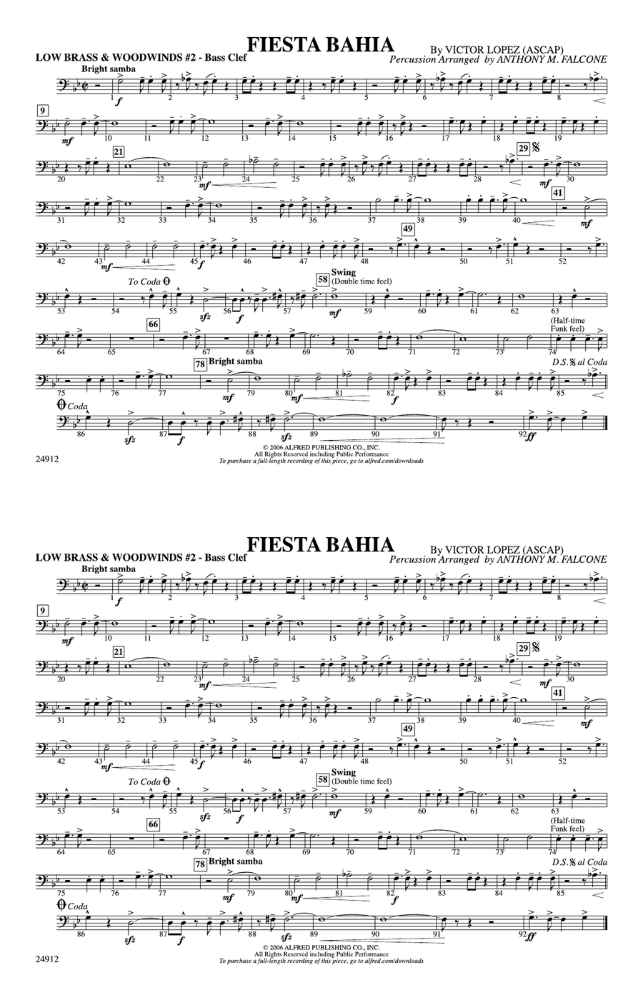 Fiesta Bahia: Low Brass & Woodwinds #2 - Bass Clef
