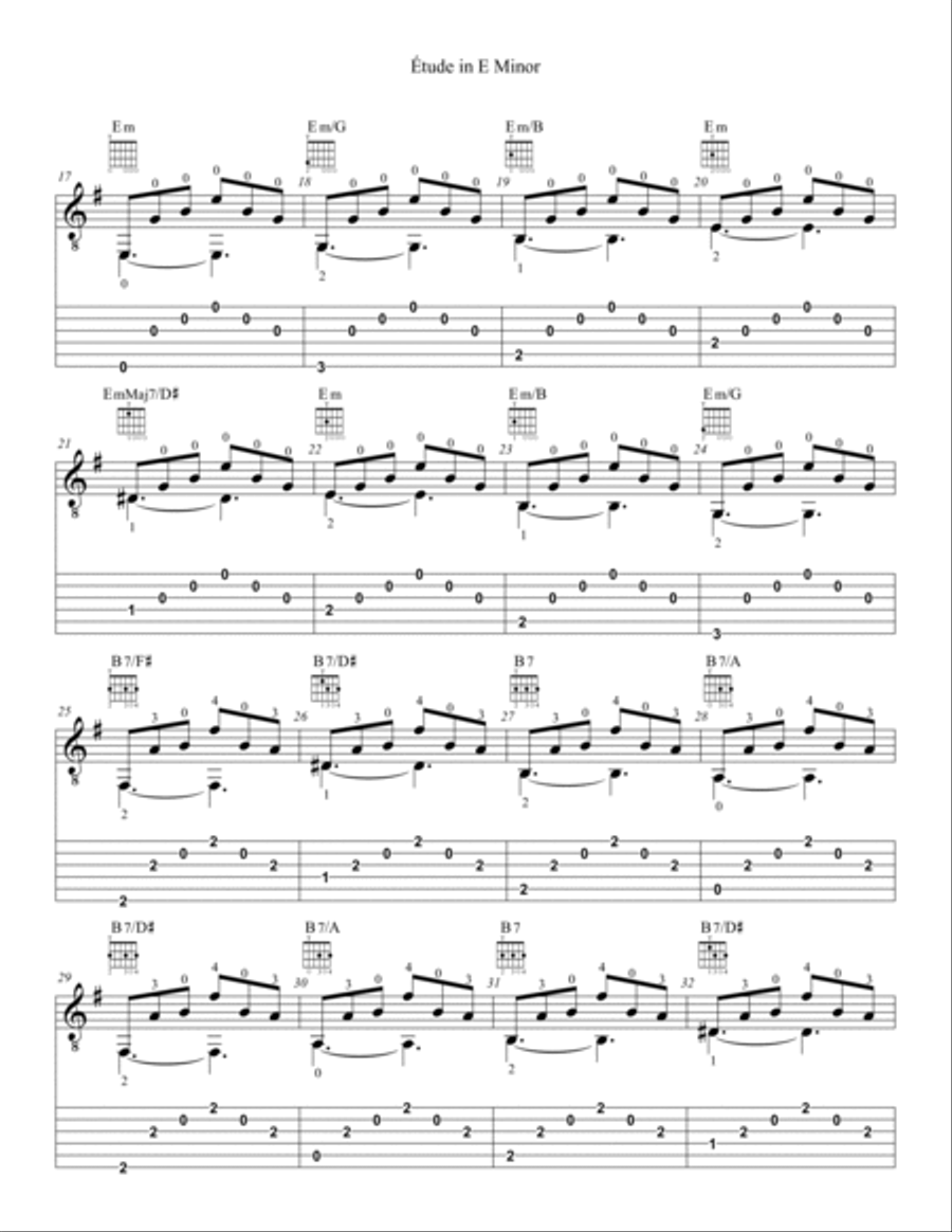Etude in E Minor by Dionisio Aguado y García Etude in E Minor by Dionisio Aguado y García Acoustic Guitar scores gallery preview page 2