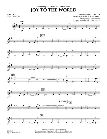 Joy To The World - Violin 3 (Viola Treble Clef)