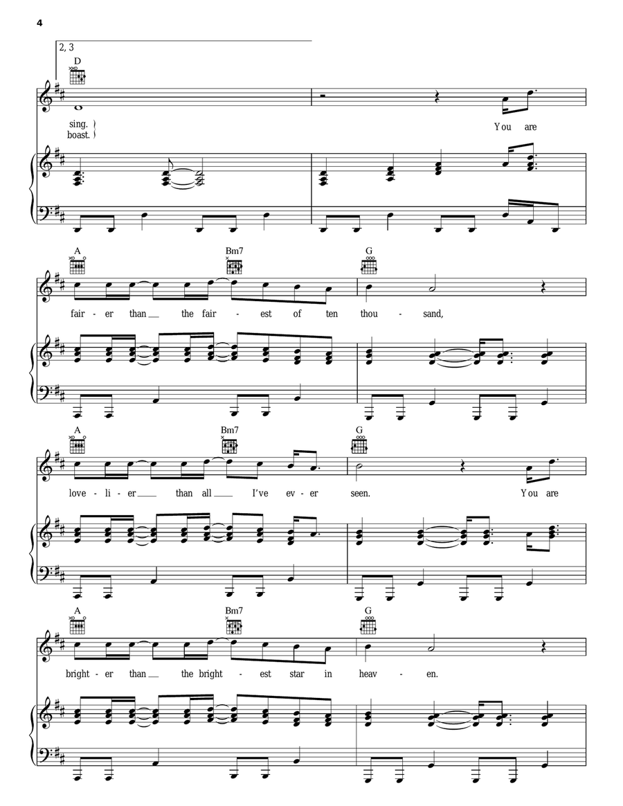 Fairest Fairest Piano, Vocal, Guitar scores gallery preview page 4