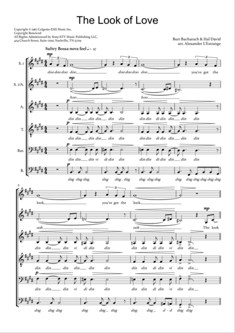 The Look Of Love A Cappella scores gallery preview page 3