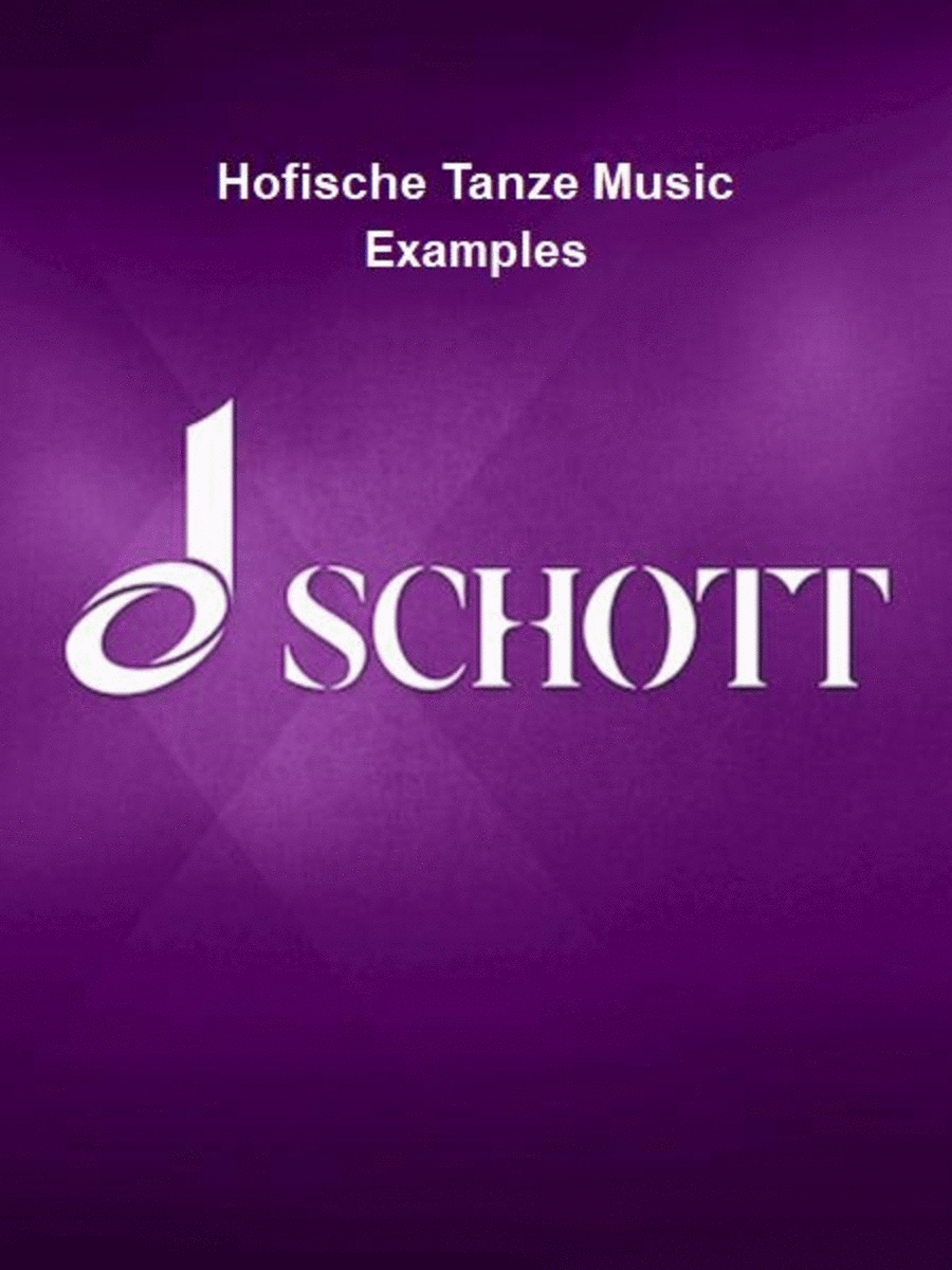 Hofische Tanze Music Examples