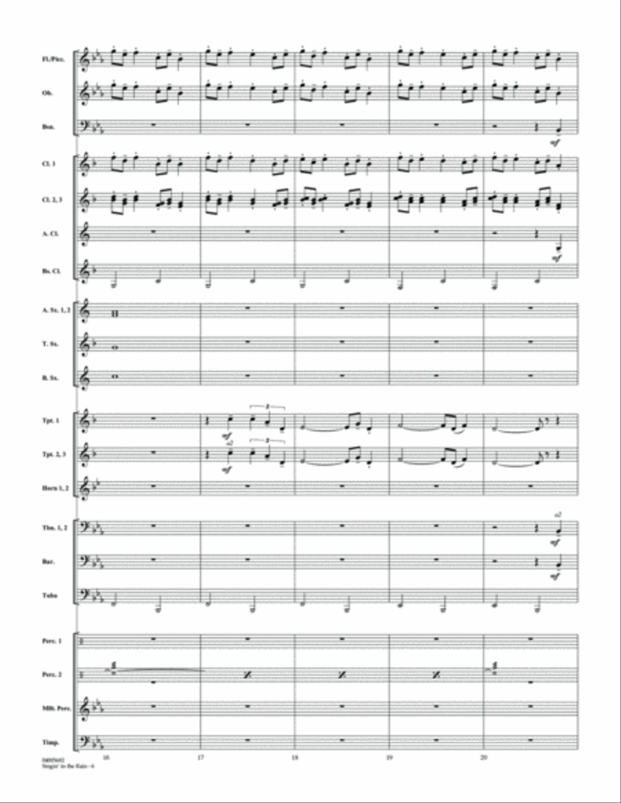 Singin' in the Rain (arr. Michael Brown) - Conductor Score (Full Score) Concert Band scores gallery preview page 5