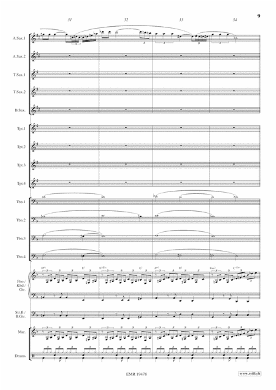 Moonlight Serenade Big Band scores gallery preview page 10
