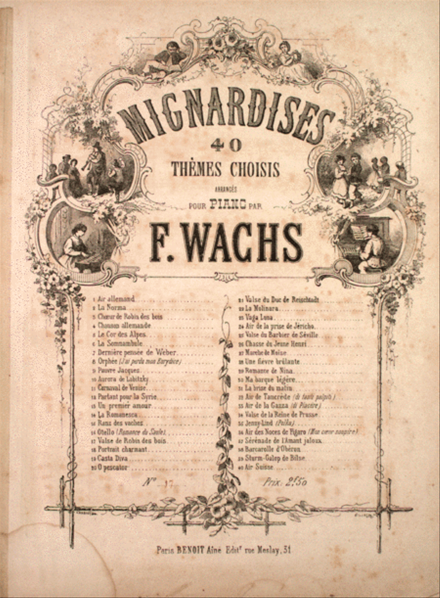 Mignardises. 40 Themes Choisis. Valse de Robin Des Bois Piano Solo scores gallery preview page 1