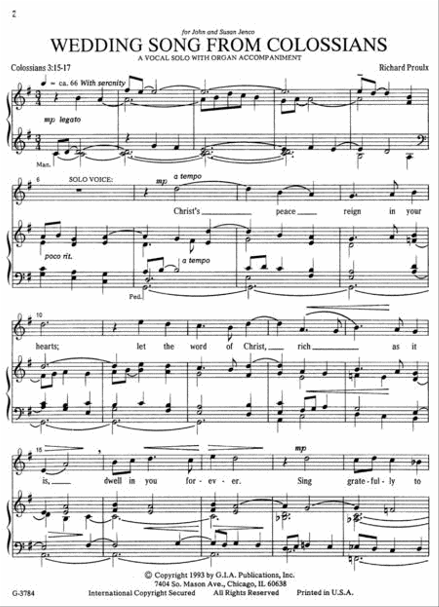 Wedding Song from Colossians Choir scores gallery preview page 2