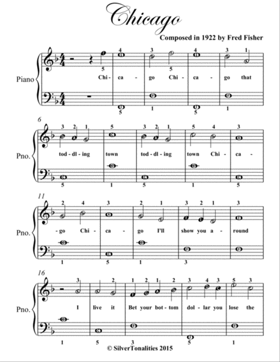 Chicago Easiest Piano Sheet Music Easy Piano scores gallery preview page 2