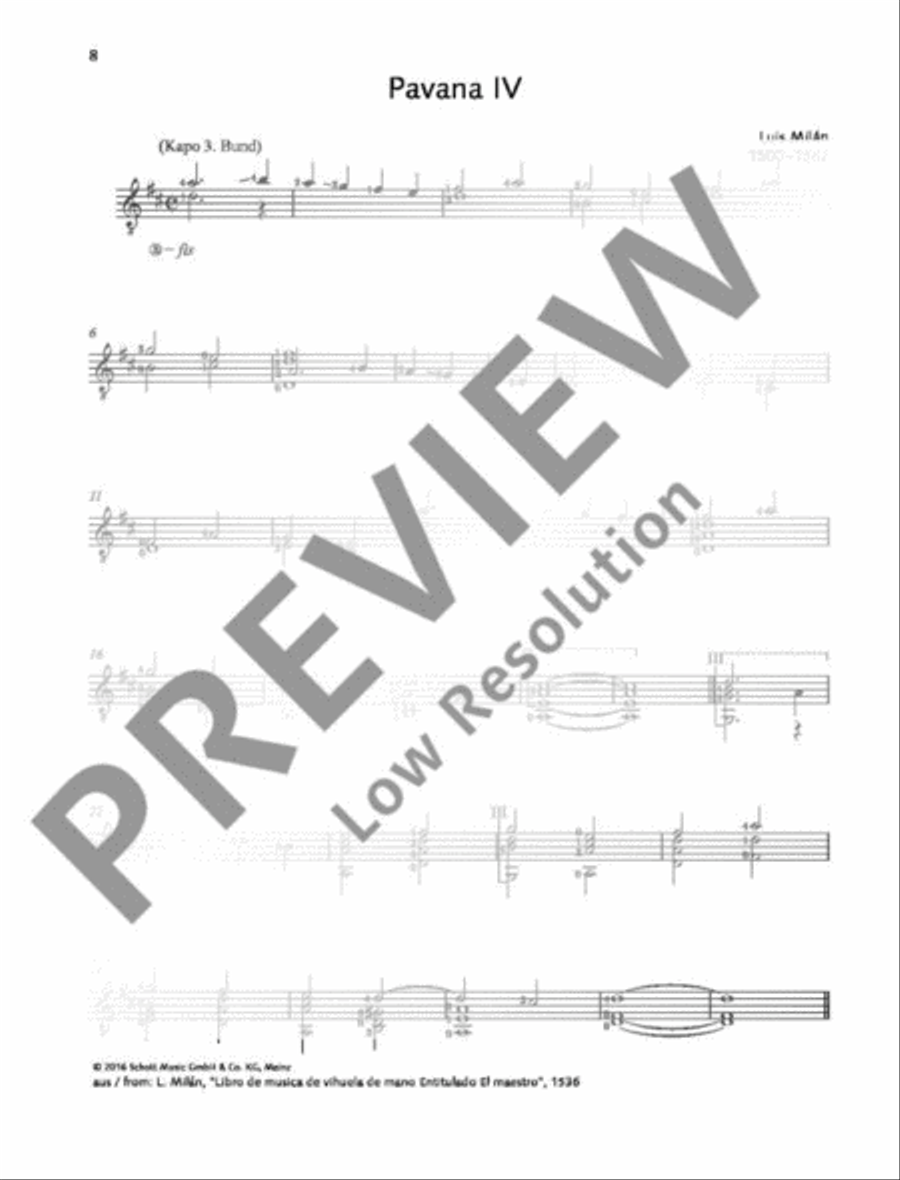 Pavana IV Pavana IV Classical Guitar scores gallery preview page 2