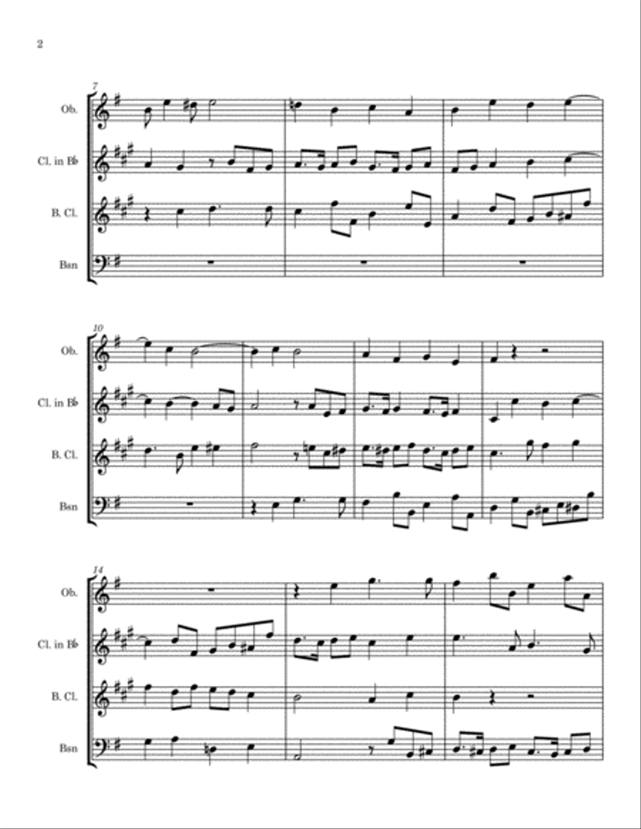 JS Bach - Fugue in E minor BWV 0945 Woodwind Quartet scores gallery preview page 2