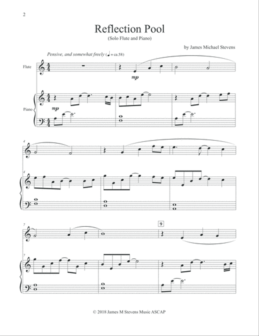 Reflection Pool - Flute & Piano Flute Solo scores gallery preview page 2