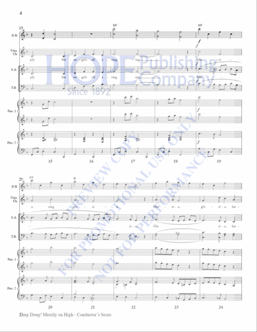 Ding Dong! Merrily on High 4-Part scores gallery preview page 4