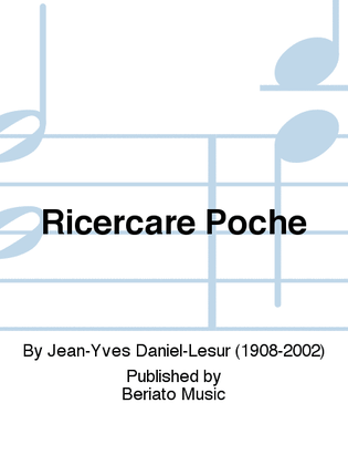 Book cover for Ricercare Poche