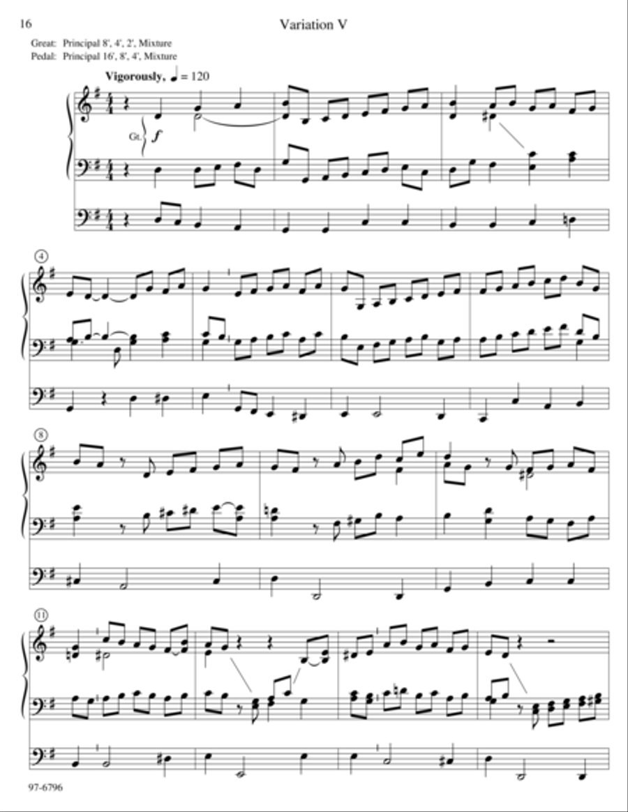 Variations on O Waly, Waly Organ scores gallery preview page 7