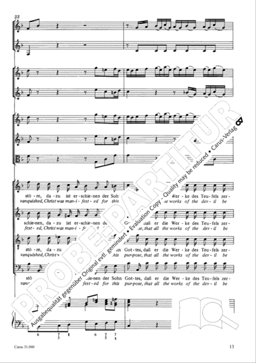 Christ was manifested for this purpose (Dazu ist erschienen der Sohn Gottes) ATB scores gallery preview page 14
