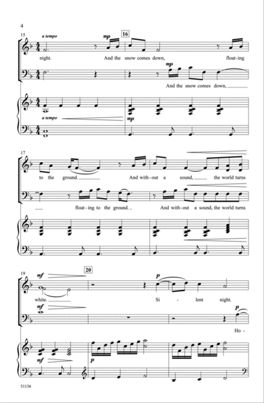 Sweet Silent Night Choir scores gallery preview page 3