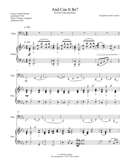 Tuba solo - "And Can It Be?" Theme and Variations image number null