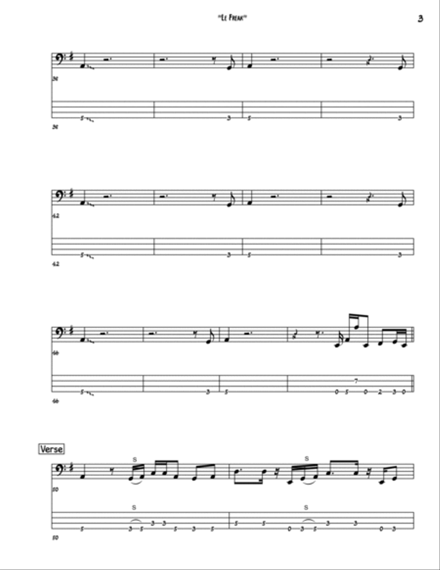 Le Freak Le Freak Guitar Tablature scores gallery preview page 3