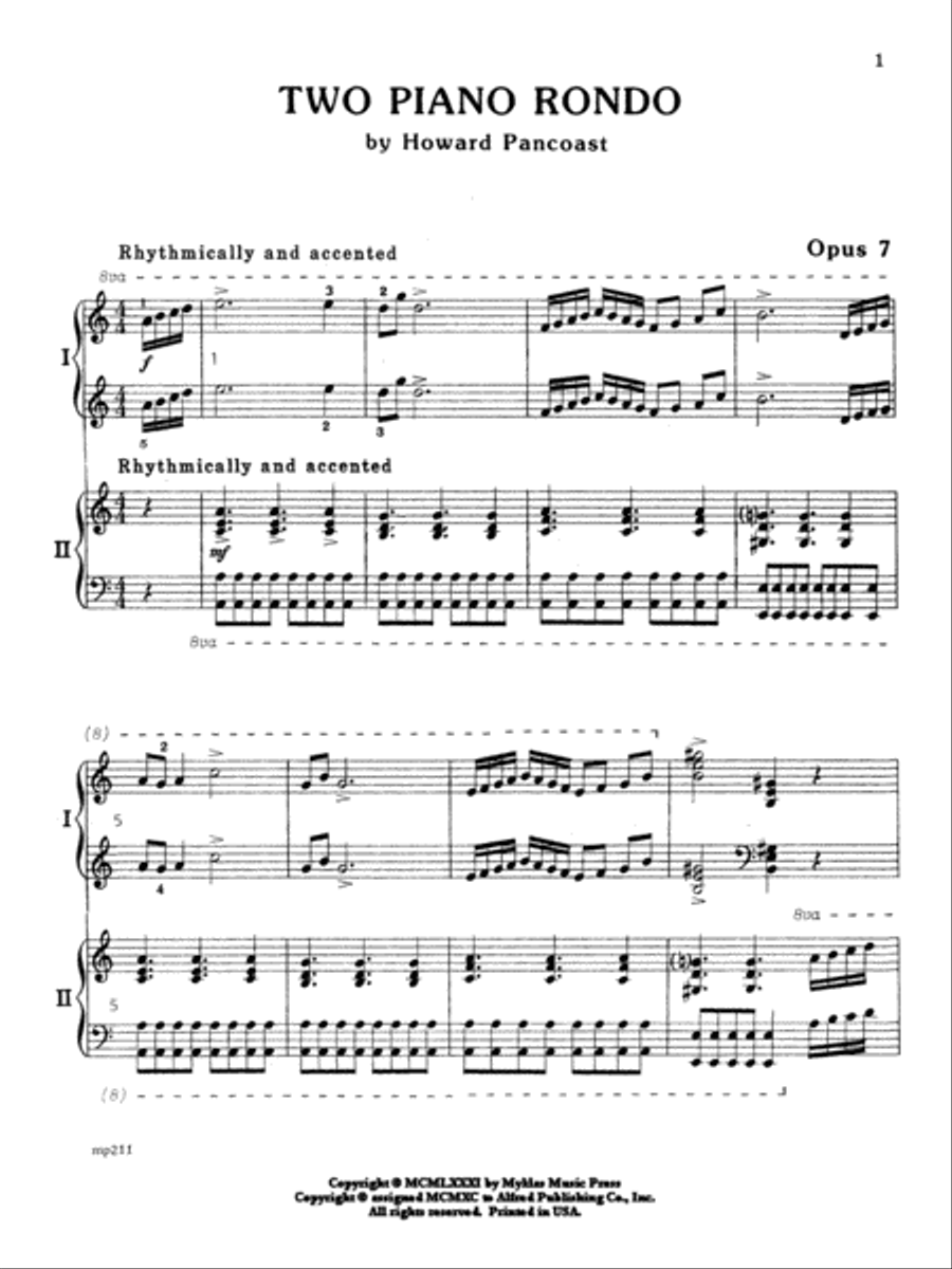 Two Piano Rondo Small Ensemble scores gallery preview page 2