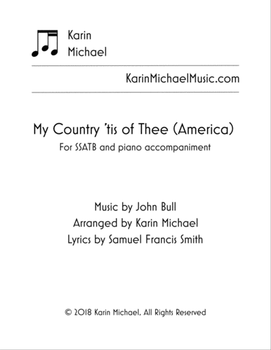 My Country 'tis of Thee (America) Divisi scores gallery preview page 1